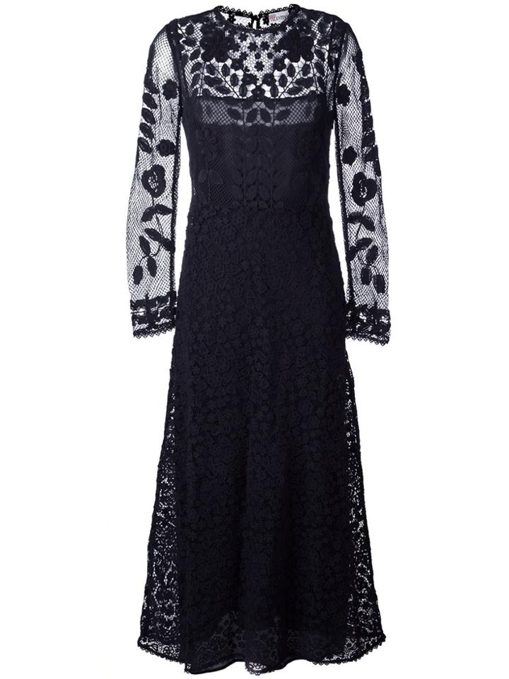 Red Valentino Lace Overlay Dress - Blue