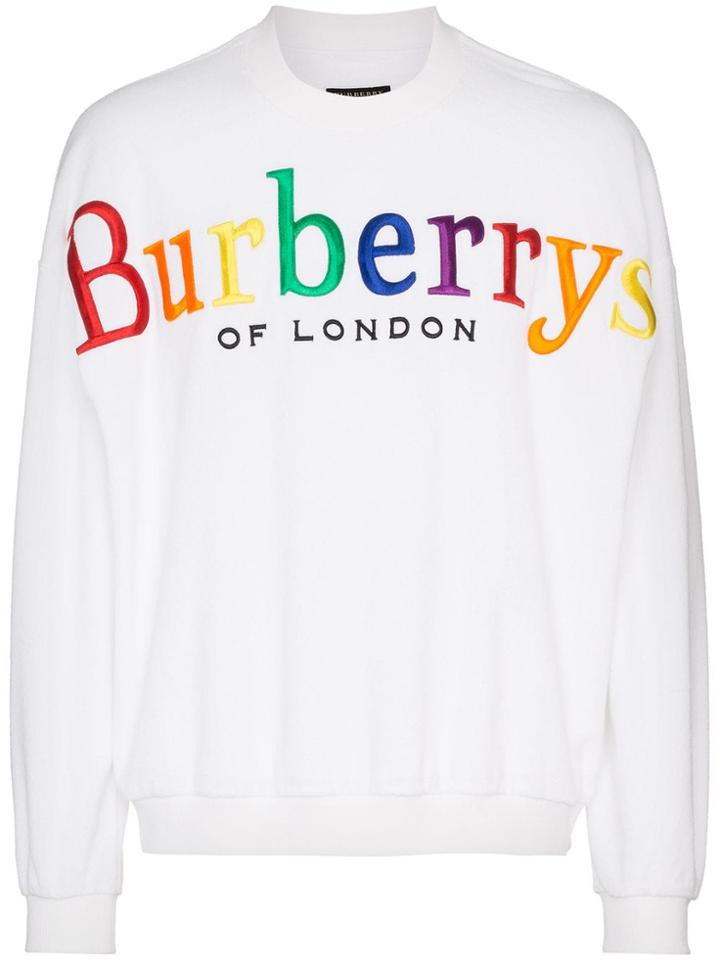 Burberry Logo Embroidered Towelling Sweatshirt - Unavailable