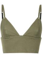 T By Alexander Wang Triangle Bralette Top - Green