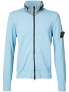 Stone Island - Hooded Zip Cardigan - Men - Cotton/nylon - Xxl, Blue, Cotton/nylon