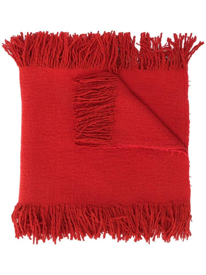 Uma Wang Fringed Edge Scarf - Red