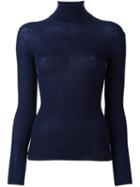 Philosophy Di Lorenzo Serafini Ribbed Turtleneck Jumper, Women's, Size: 42, Blue, Virgin Wool