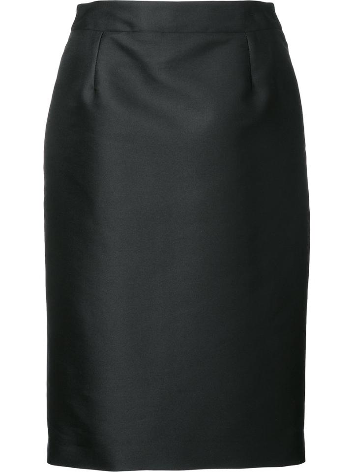 Carolina Herrera - 'mikado' Pencil Skirt - Women - Silk/polyester - 10, Black, Silk/polyester