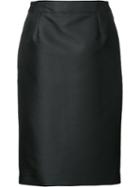 Carolina Herrera - 'mikado' Pencil Skirt - Women - Silk/polyester - 10, Black, Silk/polyester