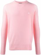 Acne Studios Face Patch Crew Neck Jumper - Pink