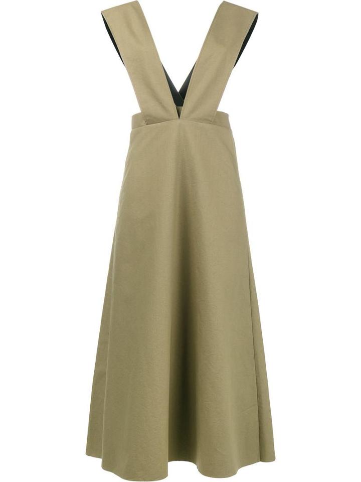 Walk Of Shame Cotton Dress With Crossover Straps, Women's, Size: 38, Green, Cotton/polyamide