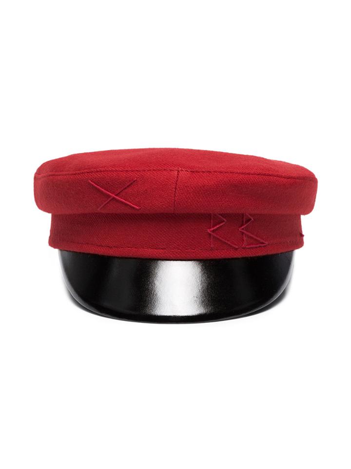 Ruslan Baginskiy Red Wool Baker Boy Cap
