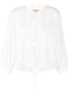 Ermanno Scervino - Embroidered Details Blouse - Women - Silk/polyester - Xl, White, Silk/polyester