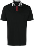 Versace Front Zipped Polo Shirt - Black