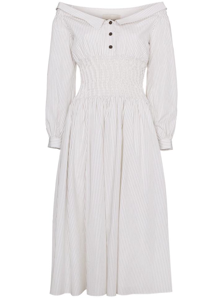Sandy Liang Marge Off Shoulder Cotton Dress - White