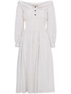 Sandy Liang Marge Off Shoulder Cotton Dress - White