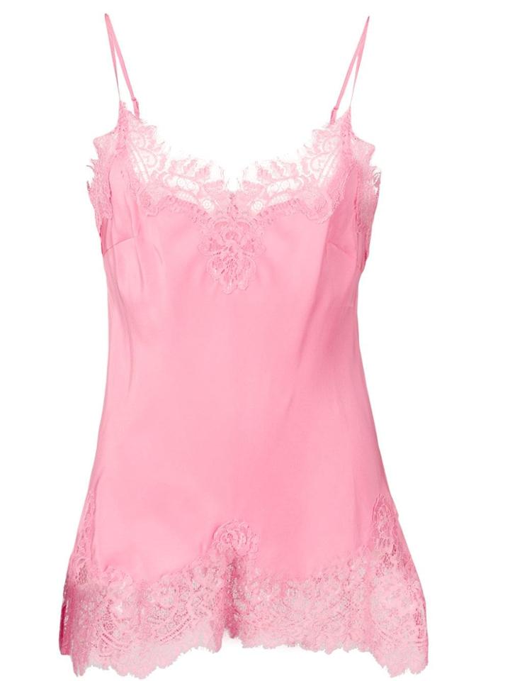 Gold Hawk Lace Trim Slip Top - Pink
