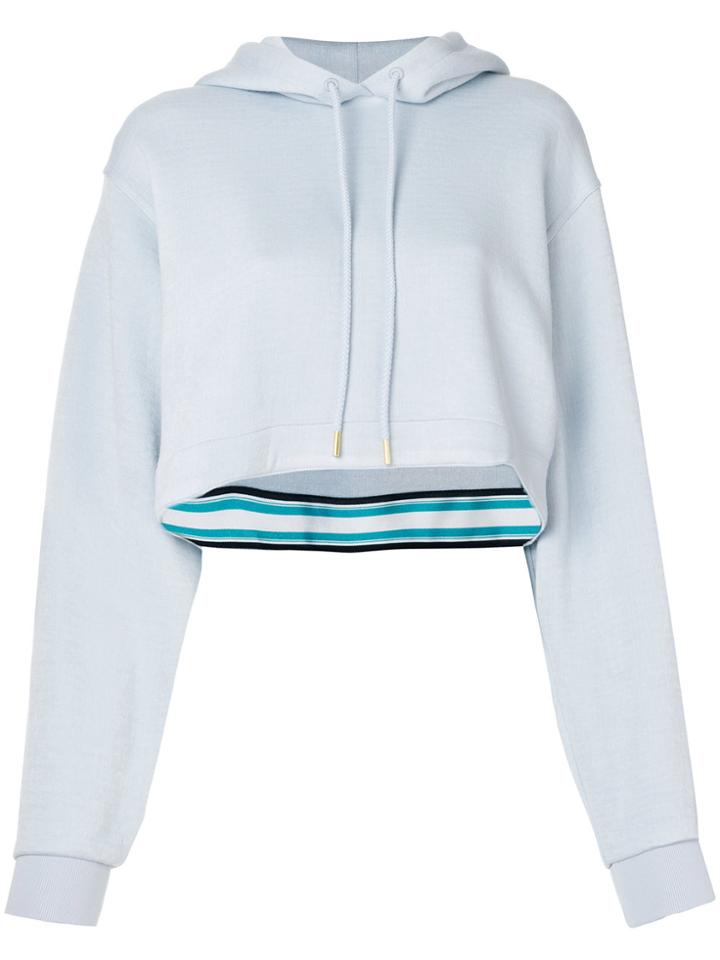 Diane Von Furstenberg Cropped Boxy Hoodie - Blue