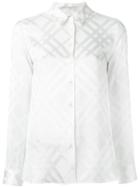 Burberry Checked Shirt, Women's, Size: 10, White, Silk