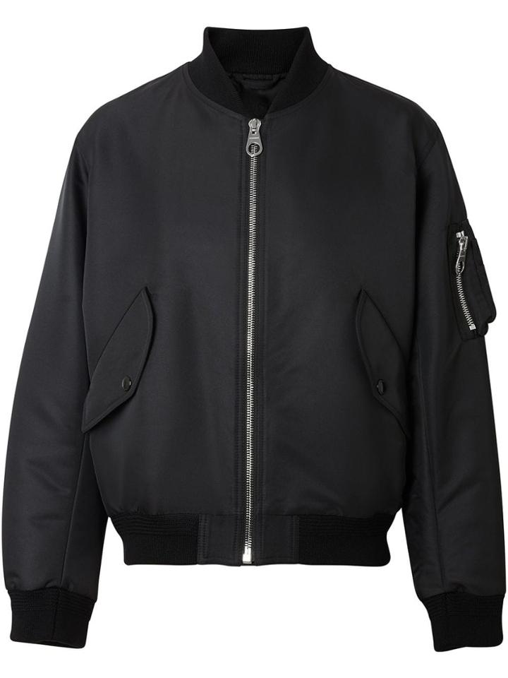 Burberry Crest Print Bomber Jacket - A5377 Black