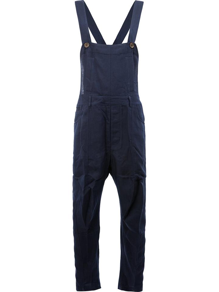 Song For The Mute Loose Fit Dungarees, Men's, Size: 48, Blue, Cotton/polyester/rayon