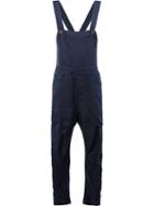Song For The Mute Loose Fit Dungarees, Men's, Size: 48, Blue, Cotton/polyester/rayon