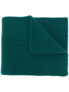 N.peal Ribbed Knitted Scarf - Green