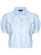 Versus Cropped Eyelet Shirt - Blue
