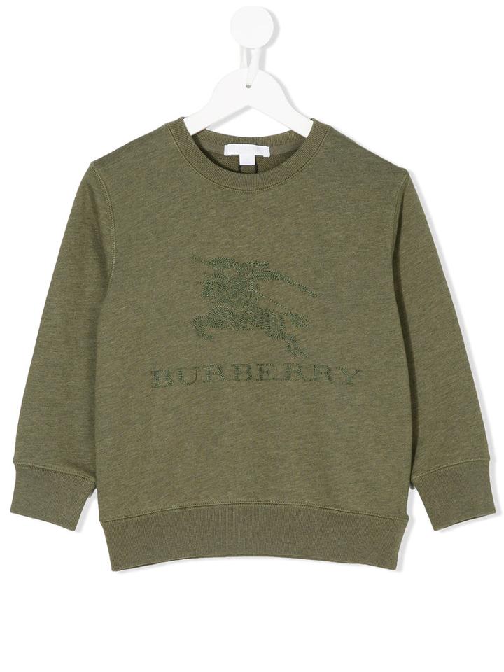 Burberry Kids - Logo Embroidered Sweatshirt - Kids - Cotton - 8 Yrs, Green