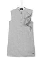 Dsquared2 Kids Ruffled Shoulder Sleeveless Dress, Girl's, Size: 14 Yrs, Grey