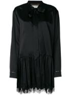 Saint Laurent Pussy Bow Mini Dress - Black