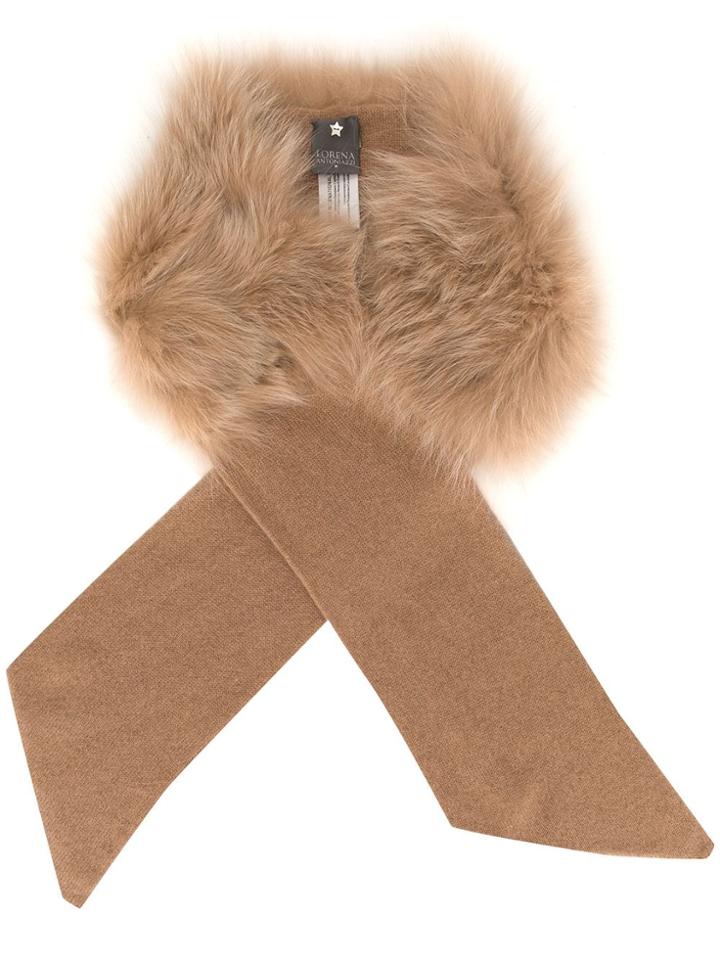 Lorena Antoniazzi Fox Fur Scarf - Brown