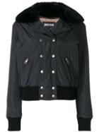 Just Cavalli - Classic Fitted Jacket - Women - Acrylic/polyester/spandex/elastane/rabbit Felt - 40, Black, Acrylic/polyester/spandex/elastane/rabbit Felt