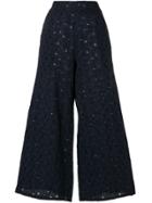 Labo Art Maya Flower Flared Trousers - Blue