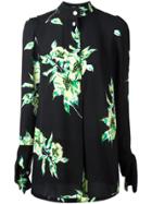 Proenza Schouler Tie Cuff Floral Print Shirt - Black