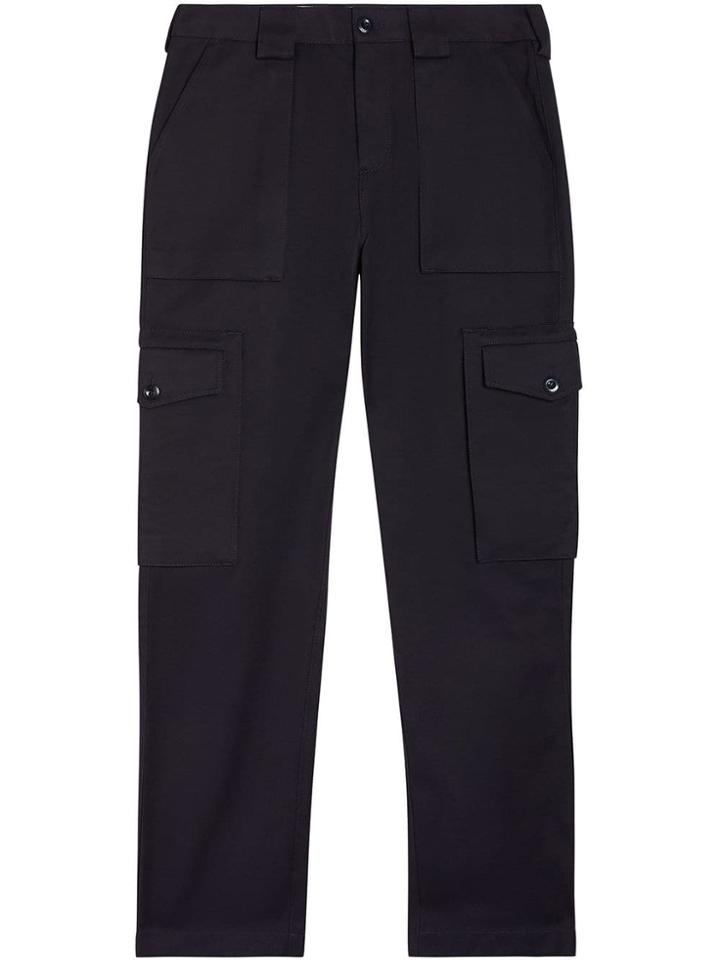 Burberry Technical Cotton Twill Cargo Trousers - Blue