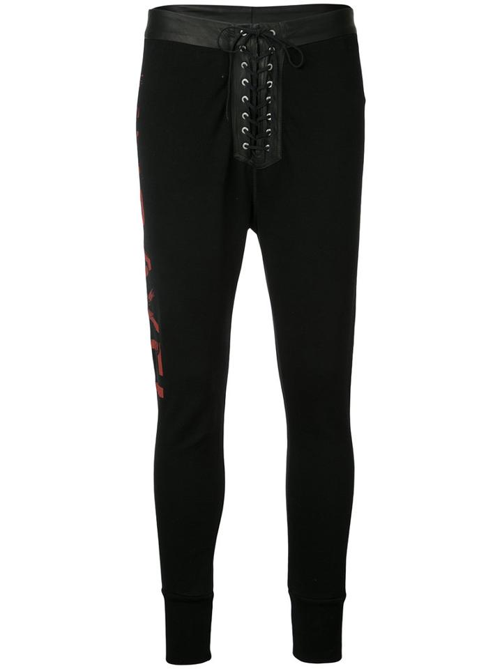 Unravel Project - Lace-up Leggings - Women - Cotton/leather/spandex/elastane - S, Black, Cotton/leather/spandex/elastane
