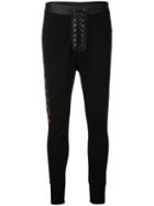 Unravel Project - Lace-up Leggings - Women - Cotton/leather/spandex/elastane - S, Black, Cotton/leather/spandex/elastane
