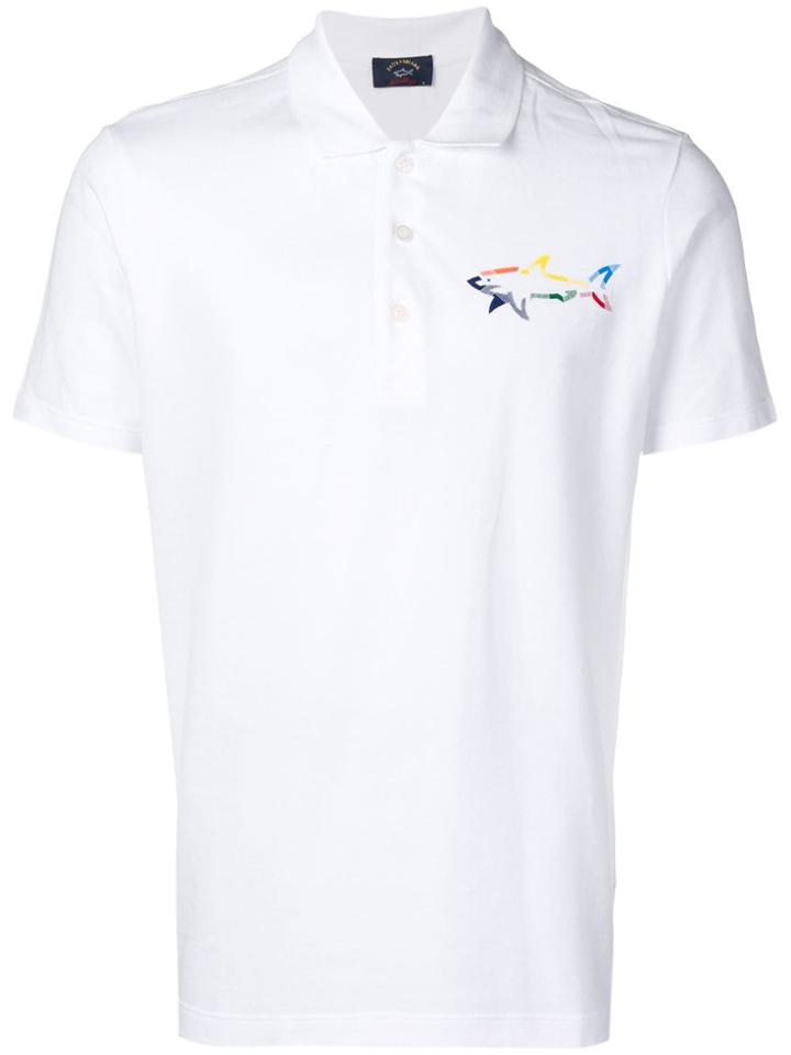 Paul & Shark Shark Print Polo Shirt - White