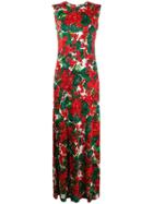 Dolce & Gabbana Floral Print Maxi Dress - Red