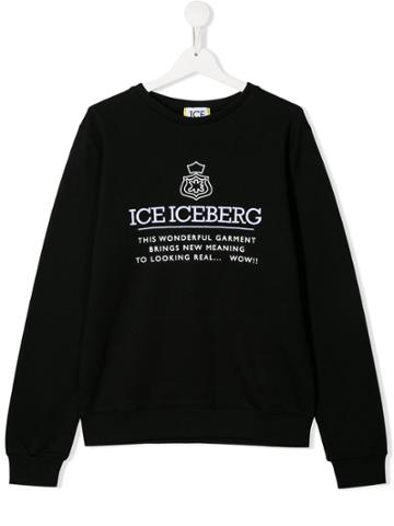 Iceberg Kids Teen Logo Print Sweatshirt - Black