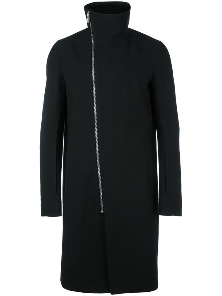 Rick Owens 'tubeway' Coat, Men's, Size: 50, Black, Cupro/wool