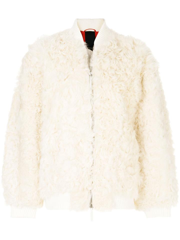 Numerootto Short Textured Zip Jacket - White