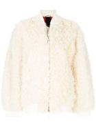 Numerootto Short Textured Zip Jacket - White
