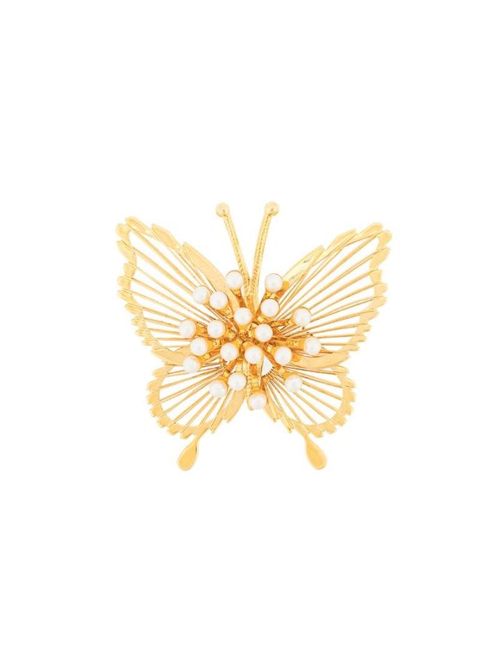 Monet Pre-owned 1970's Butterfly Brooch - Gold