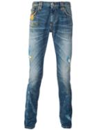 Philipp Plein So Wrong Jeans, Men's, Size: 34, Blue, Cotton/spandex/elastane/polyester