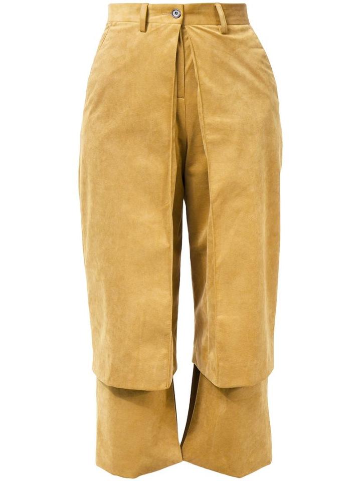 Aalto Layer Effect Trousers, Women's, Size: 34, Brown, Polyester/polyurethane