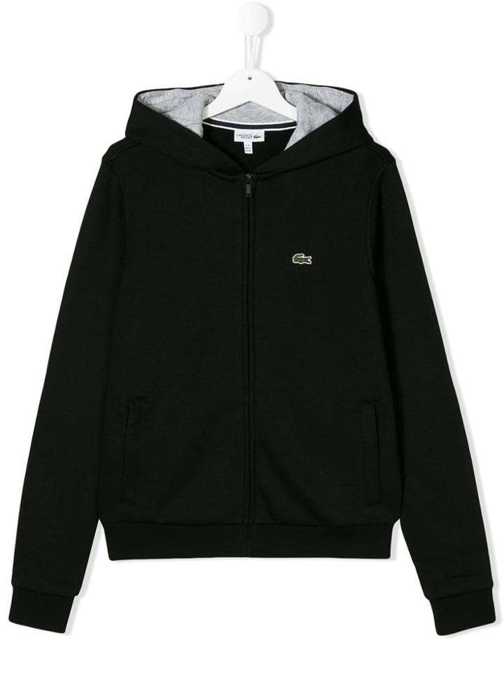 Lacoste Kids Teen Zipped Hoodie - Black