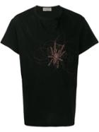 Yohji Yamamoto Tshirt In Black With Spider Print