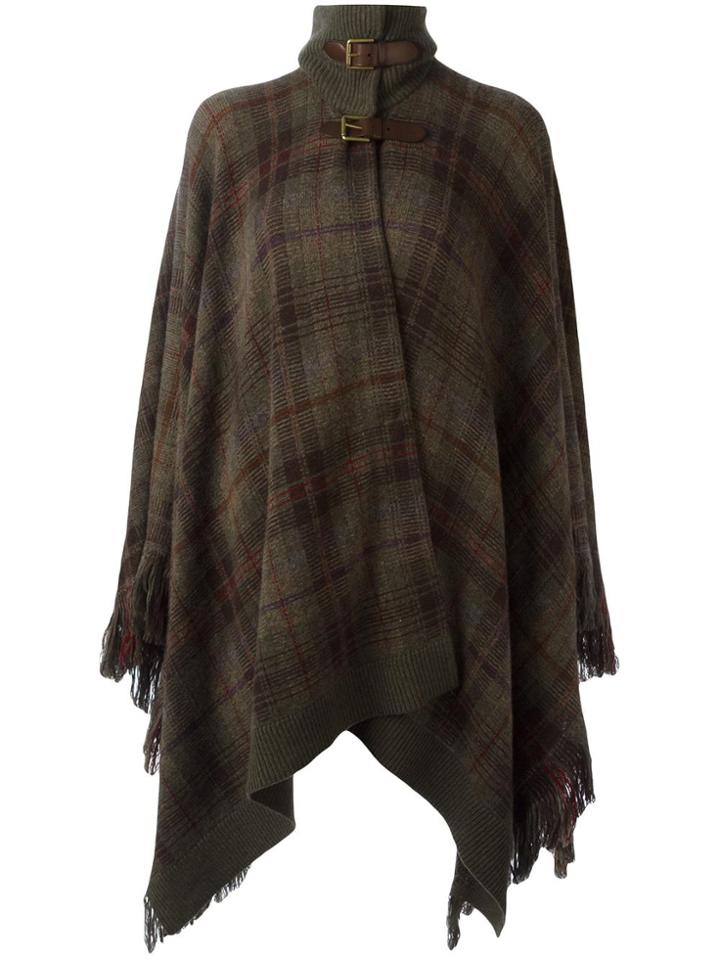 Ralph Lauren Checked Poncho - Green