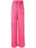 Ganni Floral Print Palazzo Trousers - Pink