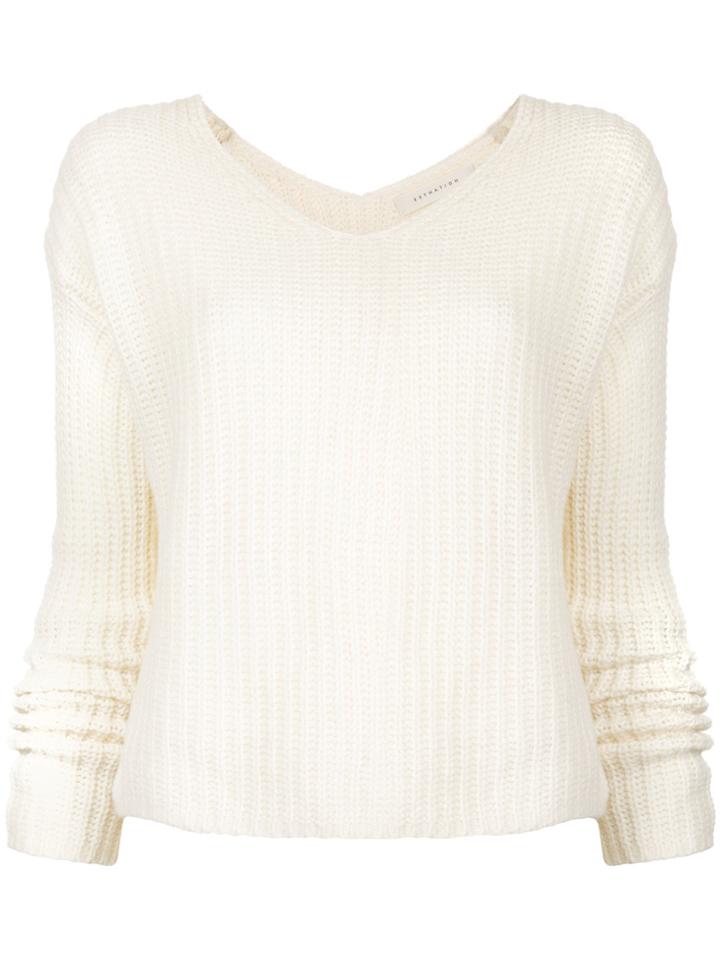 Estnation Ribbed Knit Jumper - White