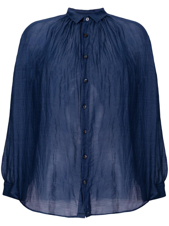 Pas De Calais Crumpled Button Shirt - Blue