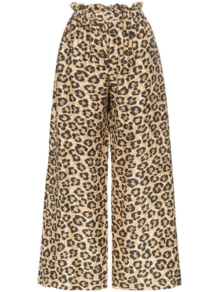 Shrimps Libra Leopard-print Trousers - Brown
