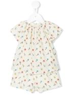 Chloé Kids - Floral Print Romper - Kids - Cotton/viscose - 12 Mth, Nude/neutrals